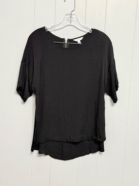 #7)  Lost April Black short sleeve top With back zipper closure